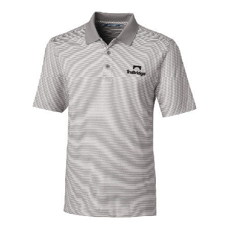 Cutter & Buck Forge Tonal Stripe Stretch Mens Polo - GRAY - on demand
